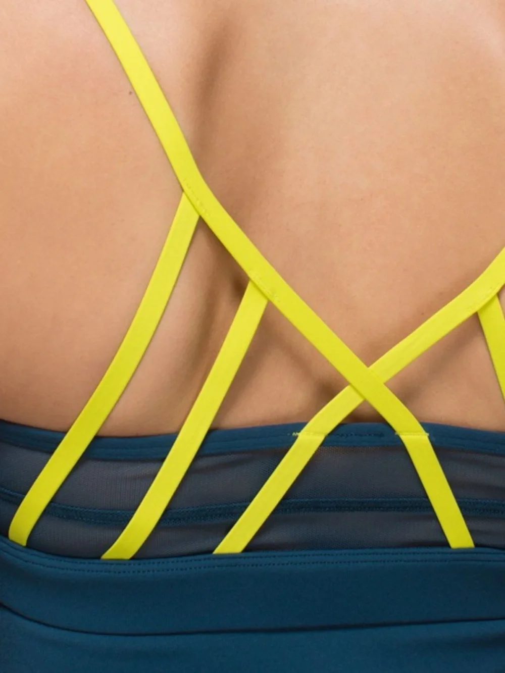 lululemon athletica Navy Dress with Yellow Straps